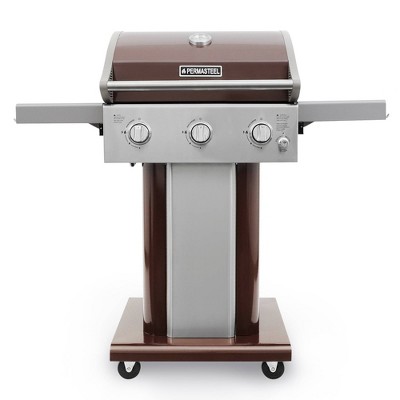 Permasteel 3 burner Gas Grill With Foldable Side Tables Target