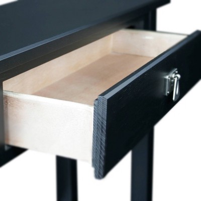 Compact Slate Black Mission Hall Stand with Storage Shelf