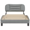 vidaXL Twin XL Fabric Bed Frame with Headboard - Light Gray Modern Bedroom Single Bed, Plywood Slats, Easy Assembly, 39.4"x79.9" - 4 of 4