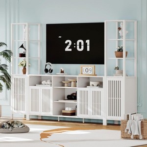 TackView Farmhouse TV Stand for TVs Up to 70", Entertainment Center with Bookshelves, Media Center - 1 of 4