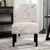 CAVINAS English Letter Print Fabric Armless Chair, Contemporary Accent Chair with Removable Back and Removable Legs - 3 of 4