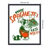 Amanti Art More Spaghetti Less Upsetti Raccoon with Pasta by the Whiskey Ginger Framed Canvas Wall Art - 4 of 4