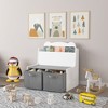 APRILSOUL Kids Bookshelf with Storage Bins Toy Organizer for Toddlers and Children, White and Gray - 4 of 4