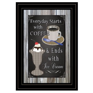 "Everyday Starts with Coffee" Chalkboard framed By Trendy Decor 4U, Ready to Hang Framed Print, Black Frame - 1 of 1