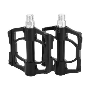 Unique Bargains Cycling Bike Pedal 9/16" Spindle Plastic for Road Mountain BMX MTB Bike Black - 1 of 4