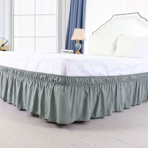 PiccoCasa Dust Resistant Elastic Wrap-Around Ruffle Bed Skirts 15" Drop 1 Pc - 1 of 4