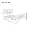 CAVINAS Traditional Style Solid Wood Bed Frame with Upholstered Tufted Headboard, Full Size Bed Frame, No Box Spring - 4 of 4