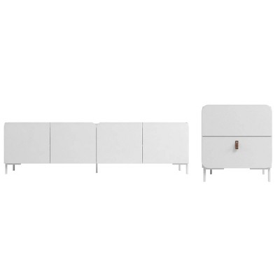 Manhattan Comfort 2pc Bogardus TV Stand for TVs up to 65" and 2 Drawer Accent Cabinet Set