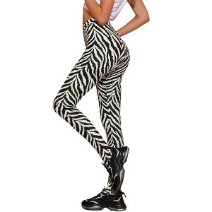 INSPIRE CHIC Women's Printed Stripe High Waist Elastic Waistband Yoga Stirrup Pants - 1 of 4