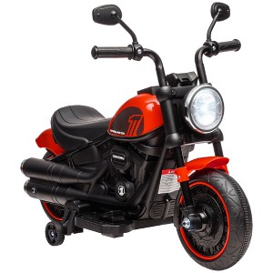 Aosom Kids Motorcycle with Training Wheels, 6V Battery-Operated Motorbike for Kids with SIngle-Button Start, Headlight, for 18-48 Months - 1 of 4