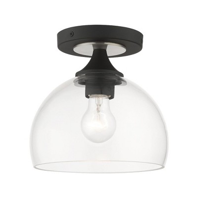 Livex Lighting Glendon 1 - Light Semi-Flush Mount in  Black/Brushed Nickel