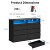 6 Drawer Dresser with Charging Station and LED Lights, Modern Chest of Drawers with Power Outlet, Organizer Cabinet - 2 of 4