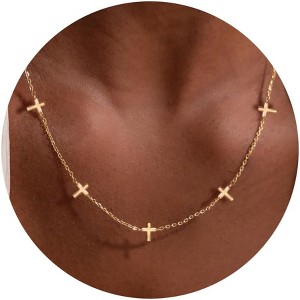 Dainty Charm Necklace for Women, 14K Gold/Silver Plated with Multiple Symbolic Charms - 1 of 4