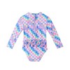 Andy & Evan  Infant  Check Print Ruffle Back Rashguard w/Hat - 4 of 4