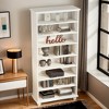 Hommoo 69-Inch Tall 9-Tier Bookcase with LED Lighting White - 3 of 4