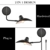 Claxy Modern Black Swing Arm Wall Sconce Plug-in or Hardwired set of 2 - 3 of 4