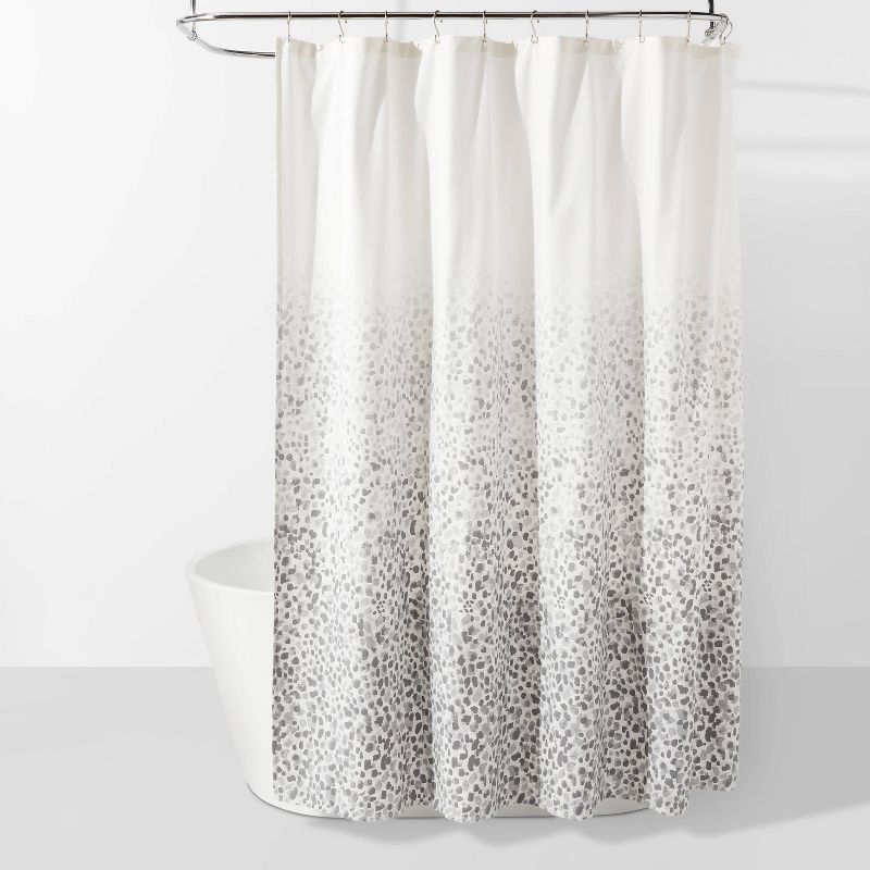 Leopard Glam Shower Curtain Ombre Gray - Threshold&#8482;, 1 of 9