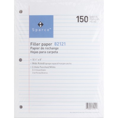 Sparco Filler Paper Wide Ruled 16lb. 10-1/2"x8" 150/PK WE 82121