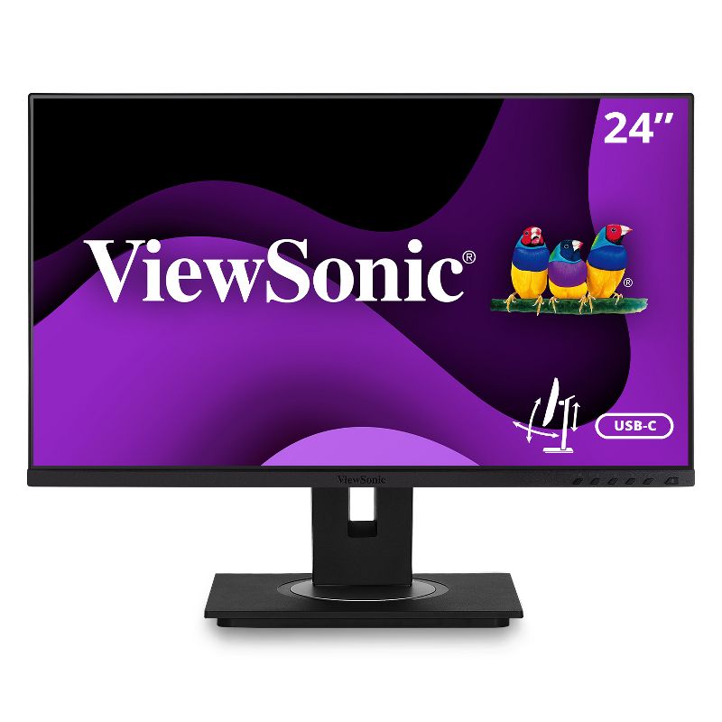 ViewSonic VG2456 24 Inch 1080p Monitor with USB C 3.2, Docking Built-In Gigabit Ethernet and 40 Degree Tilt Ergonomics for Home and Office, 1 of 9