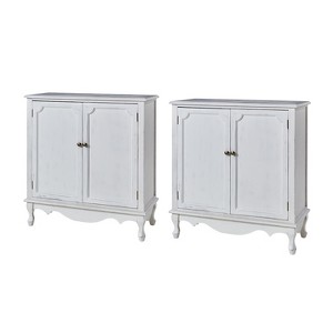 Hippe 34"Tall-2 Door Farmhouse Style Accent Cabinet with Adjustable Legs Set of 2|Hulala Home - 1 of 4