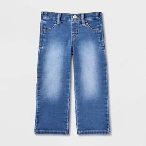 Toddler Girls' Adaptive Wide Leg Jeans - Cat & Jack™ Medium Wash - 1 of 3