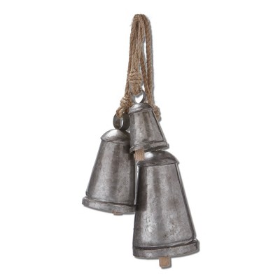 tagltd Vintage Bell & Jute Hanger Set of 3