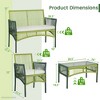 Costway 4PCS/8PCS Patio Round Wicker Conversation Set with Cushions Tempered Glass Side Table - 3 of 4