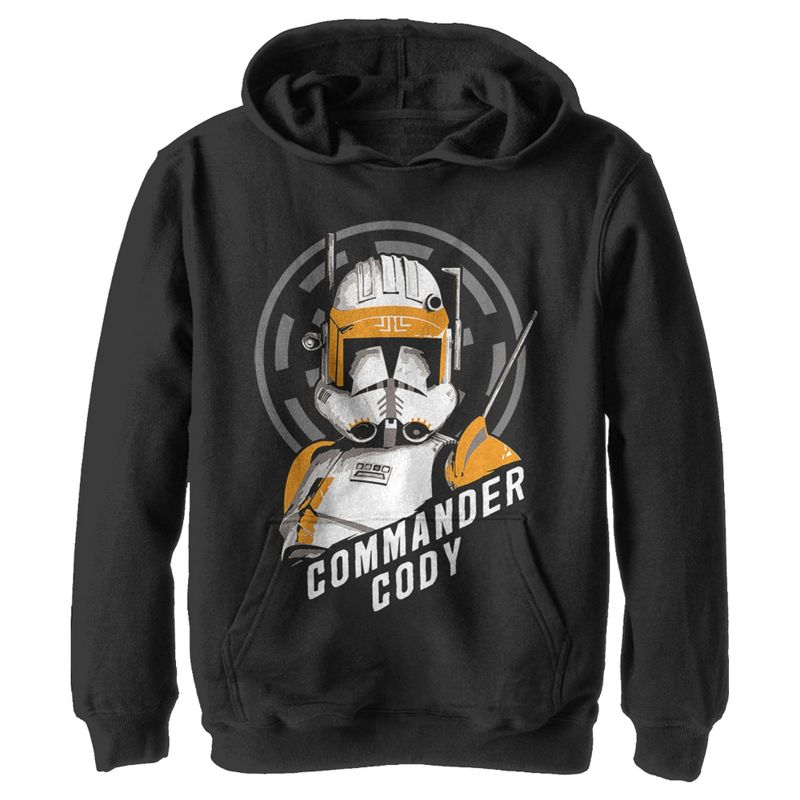 Boy's Star Wars: The Clone Wars Commander Cody Bust Logo Pull Over Hoodie, 1 of 4