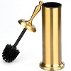 Home Mart Goods Stainless Steel Gold Toilet Brush Set with Holder - 15" Tall - 3 of 4