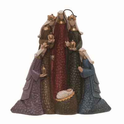 Transpac Resin Multicolor Christmas Impressionist Nativity Decor