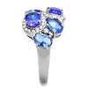 Slickblue Women's Polished Stainless Steel Ring with Blue Sapphire Synthetic Glass, Size 5-10 - 4 of 4