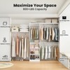 FURNIinspire Garment Racks Heavy Duty Closet Organizer, Modern Adjustable Closet System With 4 Hang Rods, 5 Shelves, White, 96"*16"*75" - 4 of 4