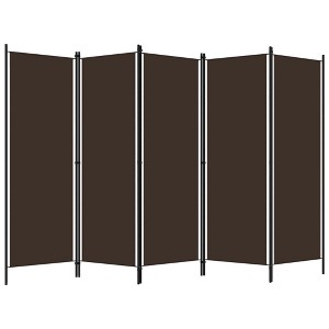 vidaXL 5-Panel Room Divider Brown 98.4"x70.9" - 1 of 4