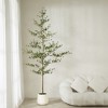 DR.Planzen 84" Artificial Olive Tree - 7FT UV Resistant Fake Plant with Black Fruits in 10.5" White Pot for Indoor/Outdoor Floor & House Decor - 2 of 4