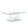 CAVINAS Coffee Tables for Living Room Modern Rectangular Transparent Tempered Glass Coffee Table with Black MDF Legs for Dining Room - 2 of 4