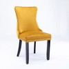 FONTOI Upholstered Wing-Back Dining Chair with Backstitching Nailhead Trim and Wood Legs, Set of 2, Gold, 20.4"*37.4"*27.4" - 4 of 4