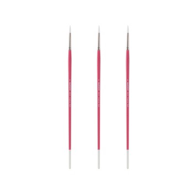 Creative Mark Pro White Soft Filament Acrylic Paint Brushes - Round   Sets of 3 - Versatile Synthetic Brushes for Acrylic Painting , Gouache, Oils &