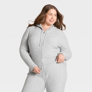 Women's Cozy Zip-Up Hoodie Cardigan - Universal Thread™ - 1 of 3