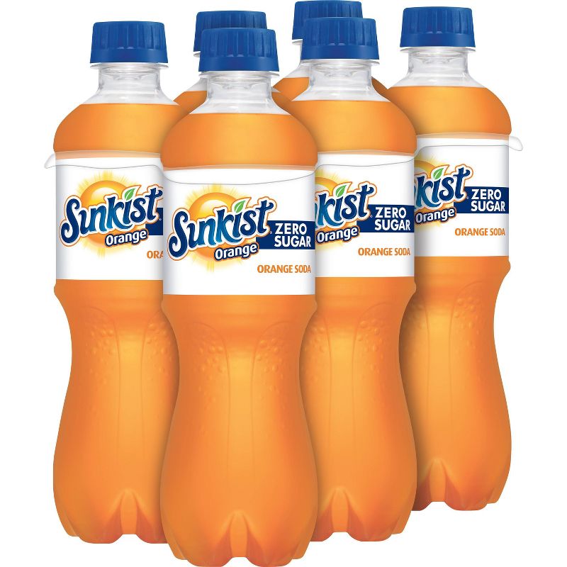 Sunkist Zero Sugar Orange Soda Bottles - 6pk/16.9 fl oz, 4 of 10