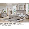 SinCiDo Queen Size Farmhouse Bed Frame, 54" Tall Geometric Headboard & 2 Storage Drawers ,Solid Wood Platform w/Reinforced Slats - 3 of 4
