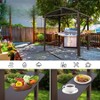 VisioGear Canopies and Gazebos, Hardtop Gazebo with Arc Roof, Gazebo Pavilion for Patio and Backyard, Brown, 96.61"*64.17"*93.11" - 4 of 4