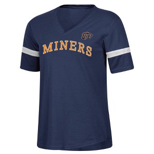 NCAA UTEP Miners Women's Mesh Trim V-Neck T-Shirt - 1 of 3