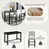 5-Piece Counter Height Dining Set, Classic Elegant Table and 4 Chairs in Espresso and Beige - 3 of 4