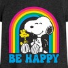 Girls' - Peanuts - Be Happy Rainbow Fitted Short Sleeve Graphic T-Shirt - 2 of 4