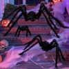 Wrapables Giant Hairy Spider Decorations (Set of 3), Indoor Outdoor Haunted House Halloween Decor - 4 of 4