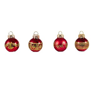 Craftoutlet.Com 1.25 In Red Noel Ornament Set Gold Filigree Tree Ornament Sets - 1 of 3