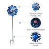 Teamson Home 70" Metal Kinetic Floral Wind Spinner: Solar LED, Freestanding, Garden Decor - 3 of 4