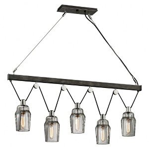 Troy Lighting Citizen 5 - Light Island Pendant Light in  Graphite Smoke Shade - 1 of 4