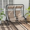 Aghana Digitals 2-Seater Beige Outdoor Swing with Canopy, UV & Water-Resistant, Steel Frame, Cup - 2 of 4