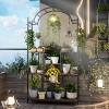 Artloge 5 Tier Tall Heavy Duty Metal Plant Stand Indoor Display Shelf Decorative Flower Shelves Pot Holder with 16 Hanging Hooks for Home Garden Patio - 2 of 4